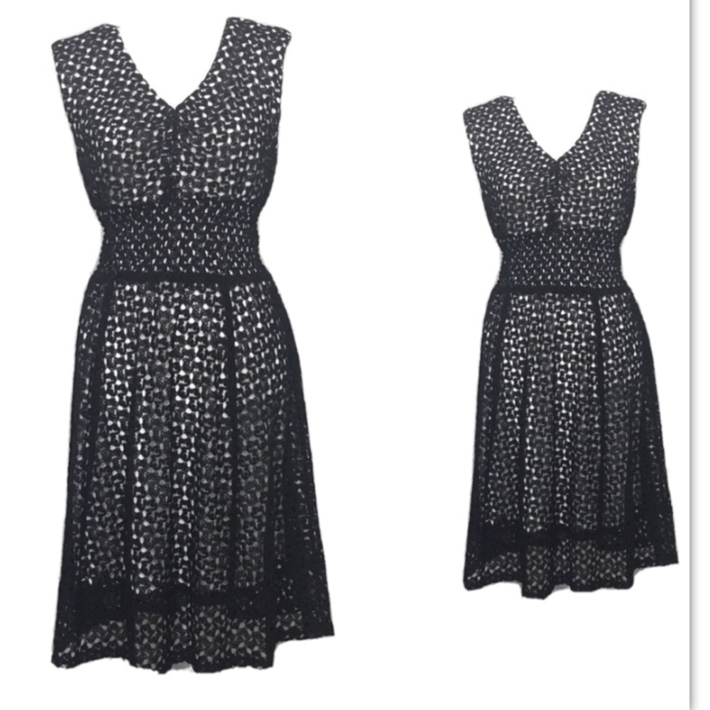 Rabbit Rabbit Rabbit Design Dress Laces Black SZ M